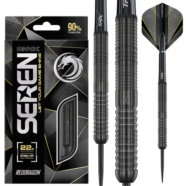 Red Dragon Seren 1 Onyx 90% Tungsten Steel Tip Darts-1-22 GRAM-Premier Darts