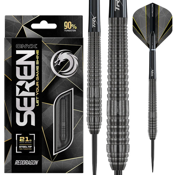Red Dragon Seren 2 Onyx 90% Tungsten Steel Tip Darts-1-21 GRAM-Premier Darts