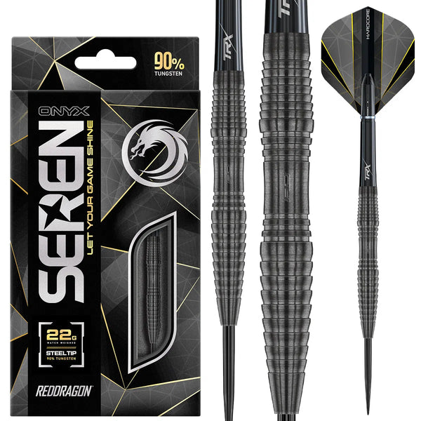 Red Dragon Seren 3 Onyx 90% Tungsten Steel Tip Darts-1-22 GRAM-Premier Darts