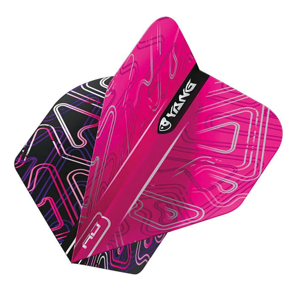 Red Dragon Yin Yang Pink & Black Standard Flights-1-Premier Darts