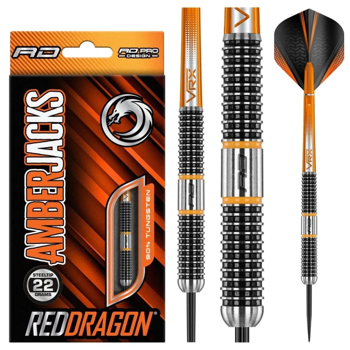 Red Dragon Amberjack 18 90% Tungsten Steel Tip Darts-1-22 GRAM-Premier Darts