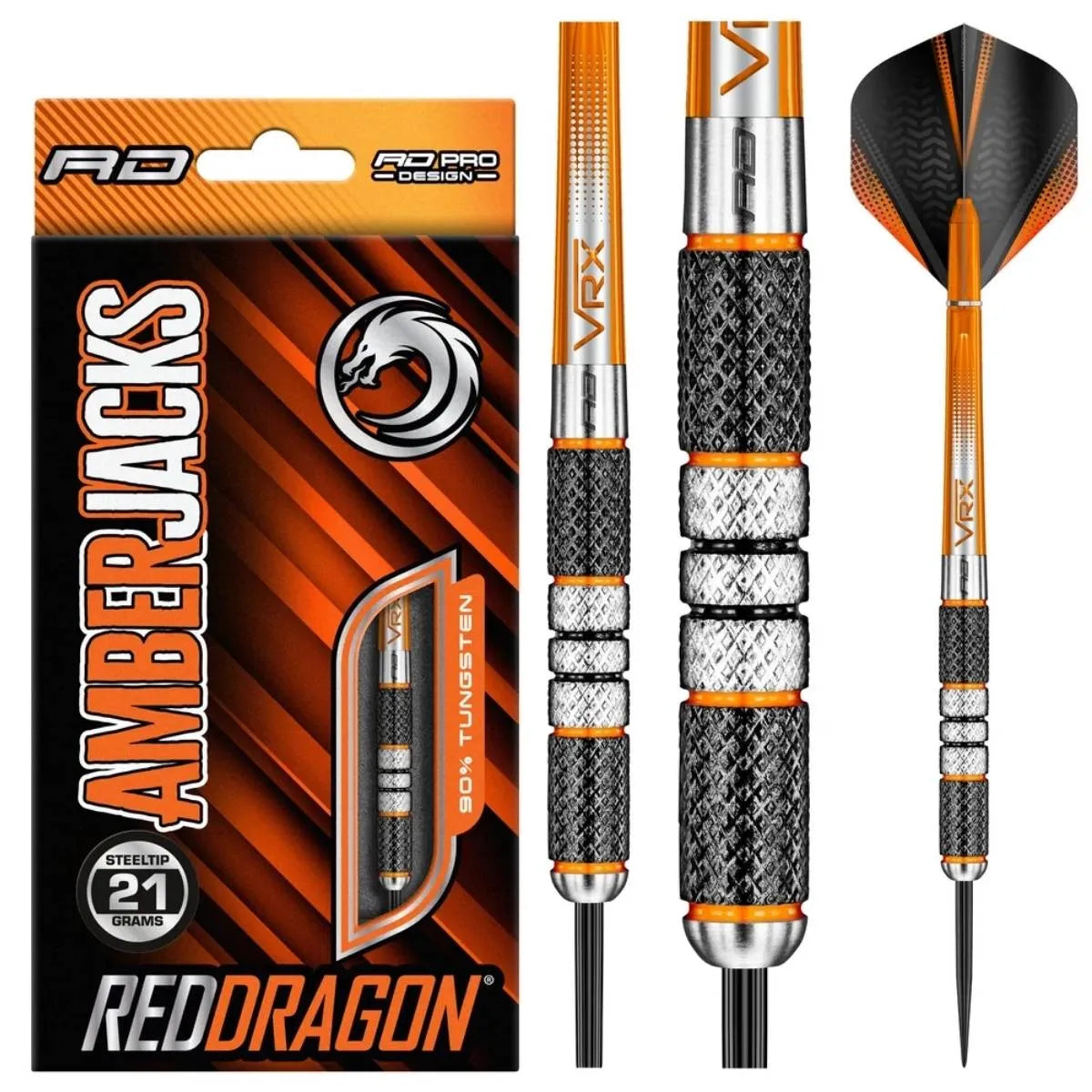 Red Dragon Amberjack 2 90% Tungsten Steel Tip Darts-1-21 GRAM-Premier Darts