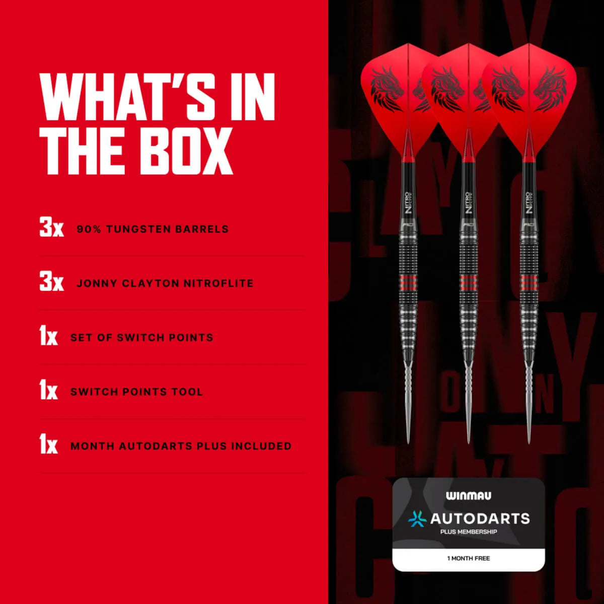 Red Dragon Jonny Clayton RD-PRO SP 90% Tungsten Steel Tip Darts-8-22 GRAM-Premier Darts