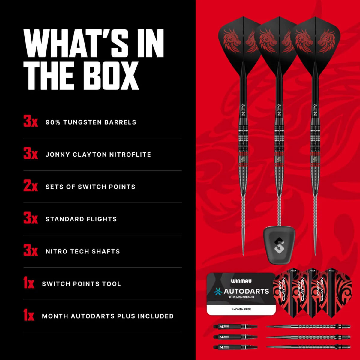 Red Dragon Jonny Clayton RD-ULTRA SP 90% Tungsten Steel Tip Darts-8-22 GRAM-Premier Darts