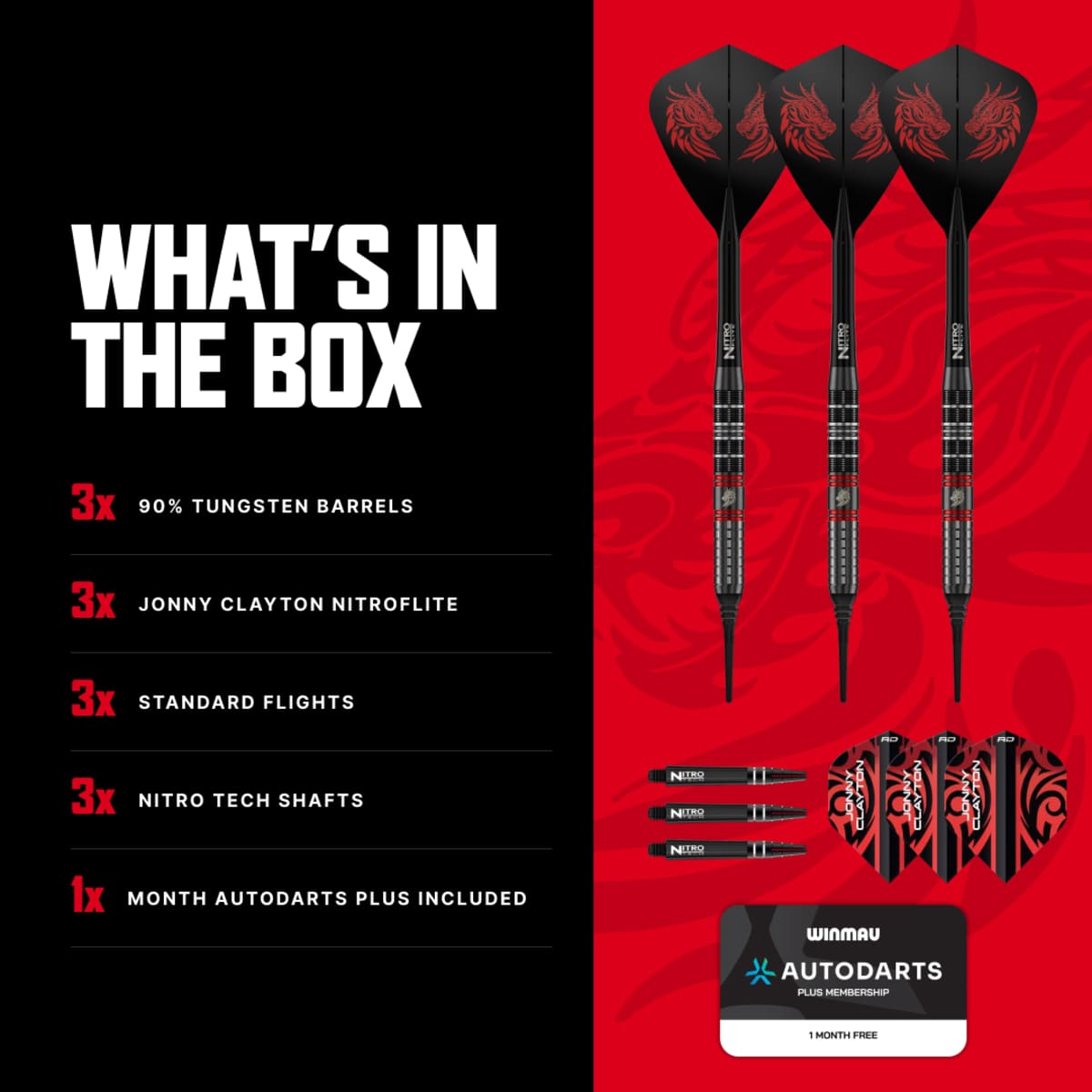 Red Dragon Jonny Clayton RD-ULTRA 90% Tungsten Soft Tip Darts-8-18 GRAM-Premier Darts