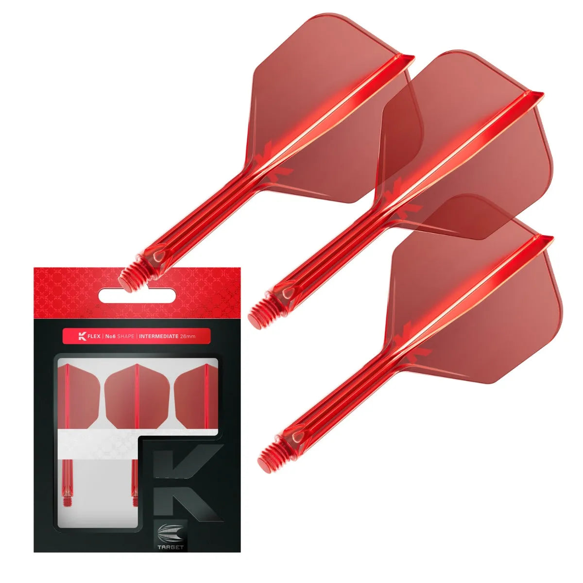 Target Darts K-Flex Flight System No6-30-Red-Intermediate-Premier Darts