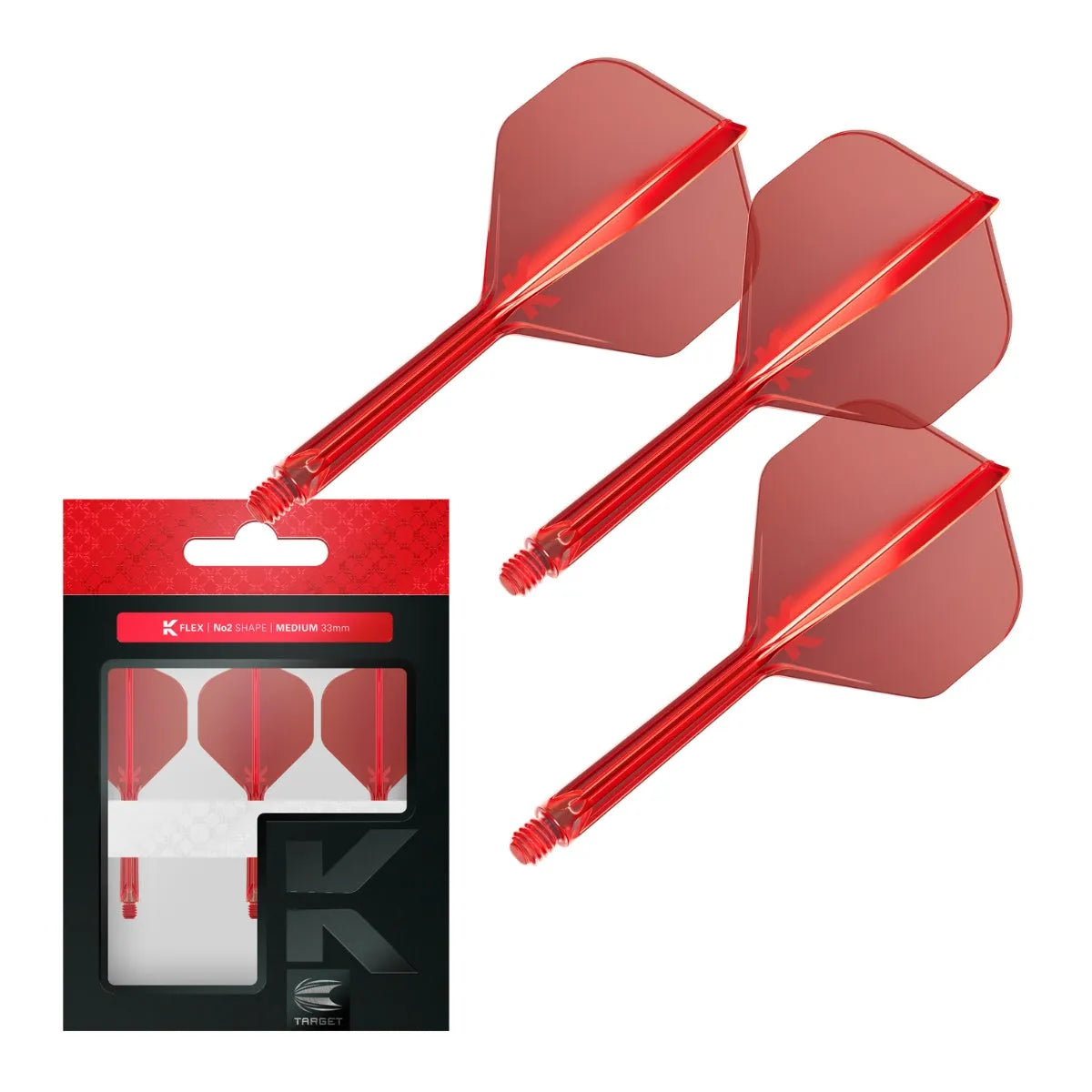 Target Darts K-Flex Flight System No2-30-Red-Medium-Premier Darts