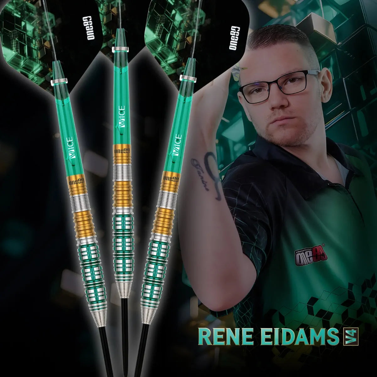 One80 Rene Eidams V4 90% Tungsten Steel Tip Darts