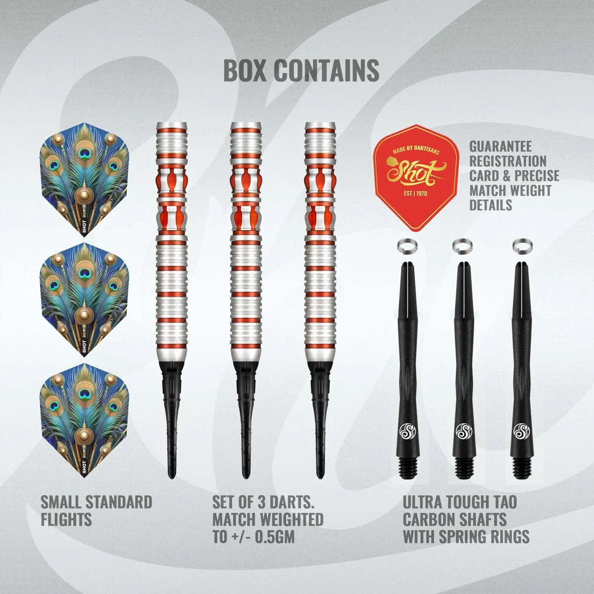Shot Roman Empire Juno 90% Tungsten Soft Tip Darts-4-18 GRAM-Premier Darts
