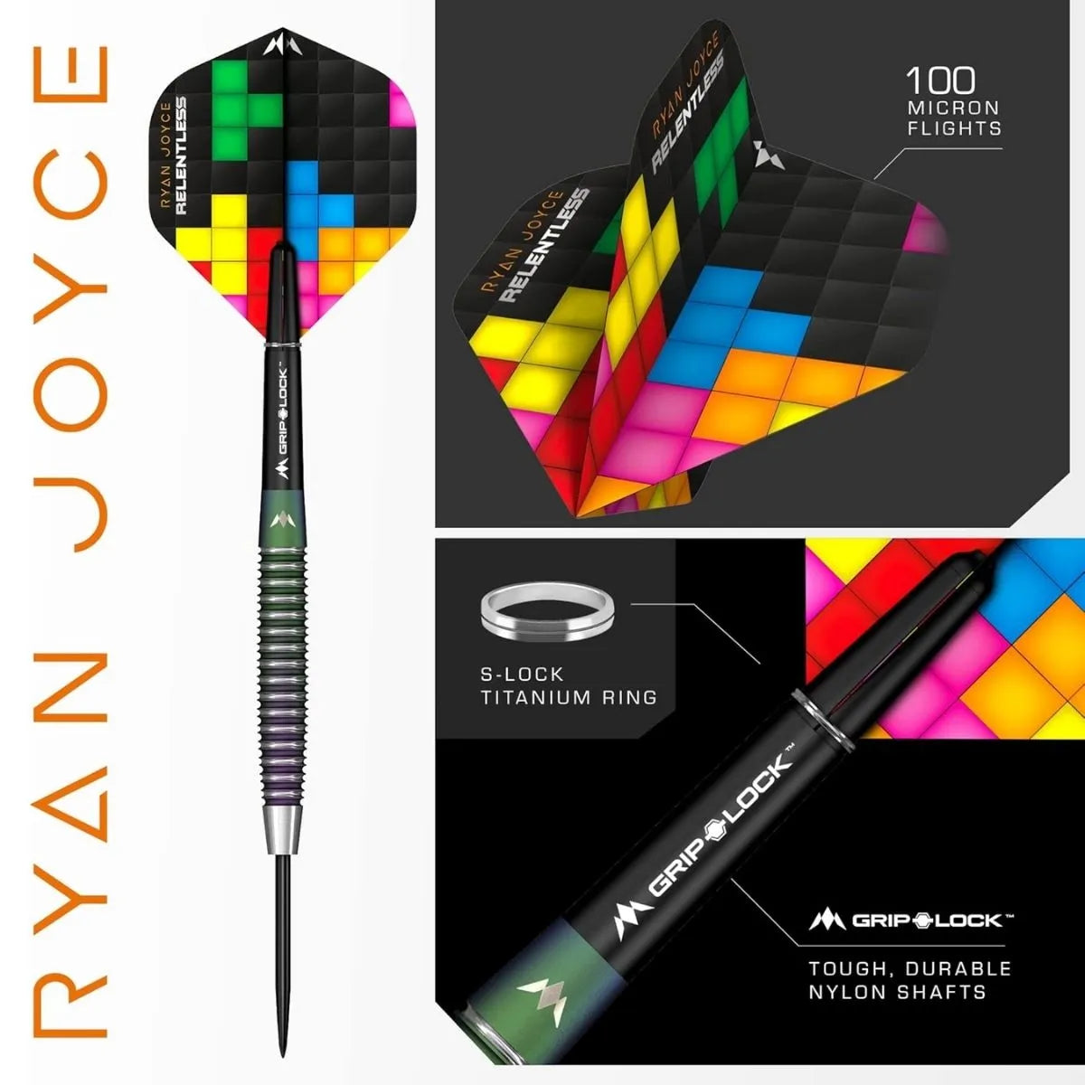 Mission Ryan Joyce Relentless Coral PVD 95% Tungsten Steel Tip Darts-4-21 GRAM-Premier Darts