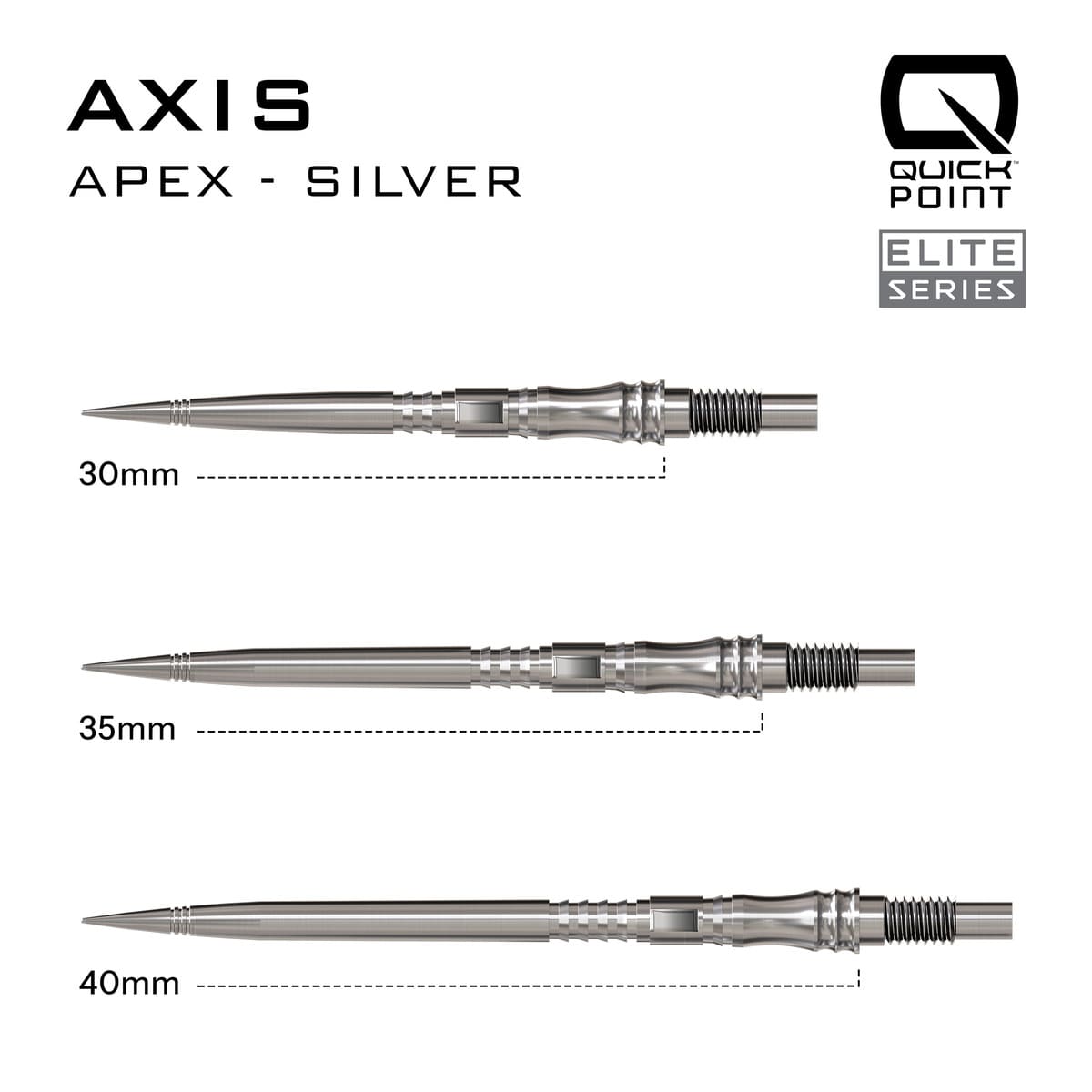 Harrows Apex Axis Elite Series Quick Points-18-Black-30mm-Premier Darts