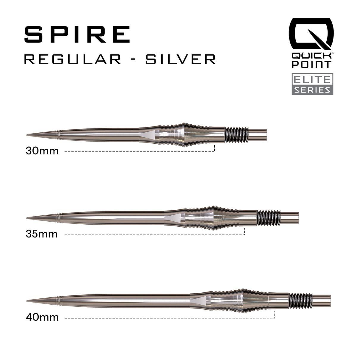 Harrows Spire Elite Series Quick Points-17-Black-30mm-Premier Darts