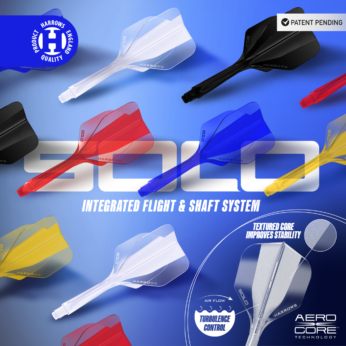 Harrows Solo Integrated Flight and Shaft System-2-Black-Short-Premier Darts