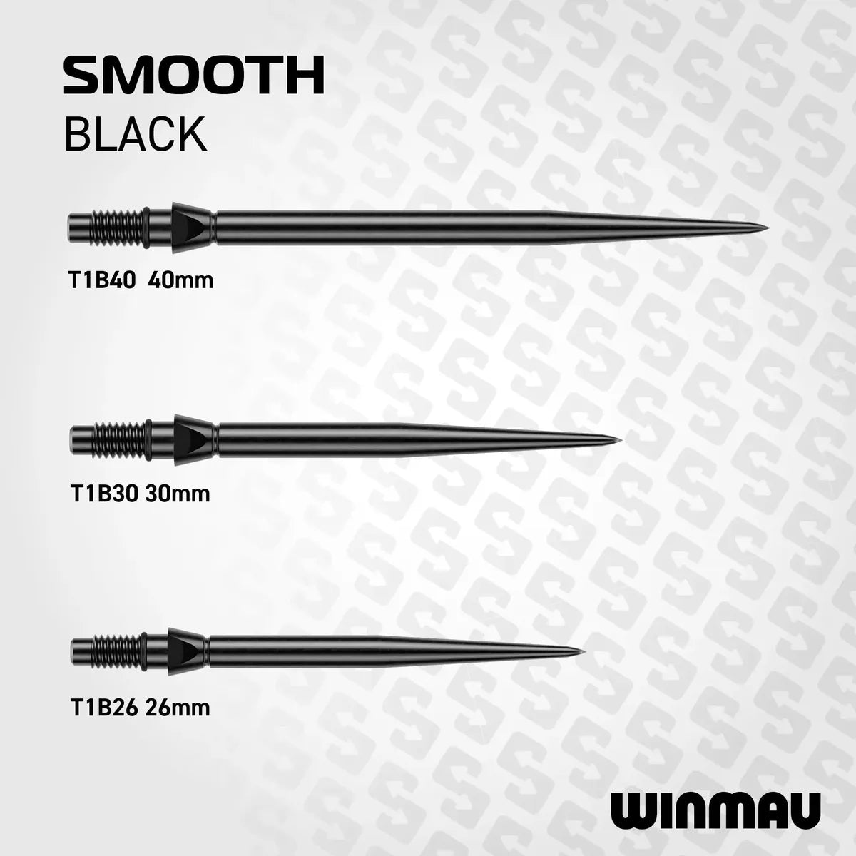 Winmau Switch Point Smooth-6-Black-26mm-Premier Darts