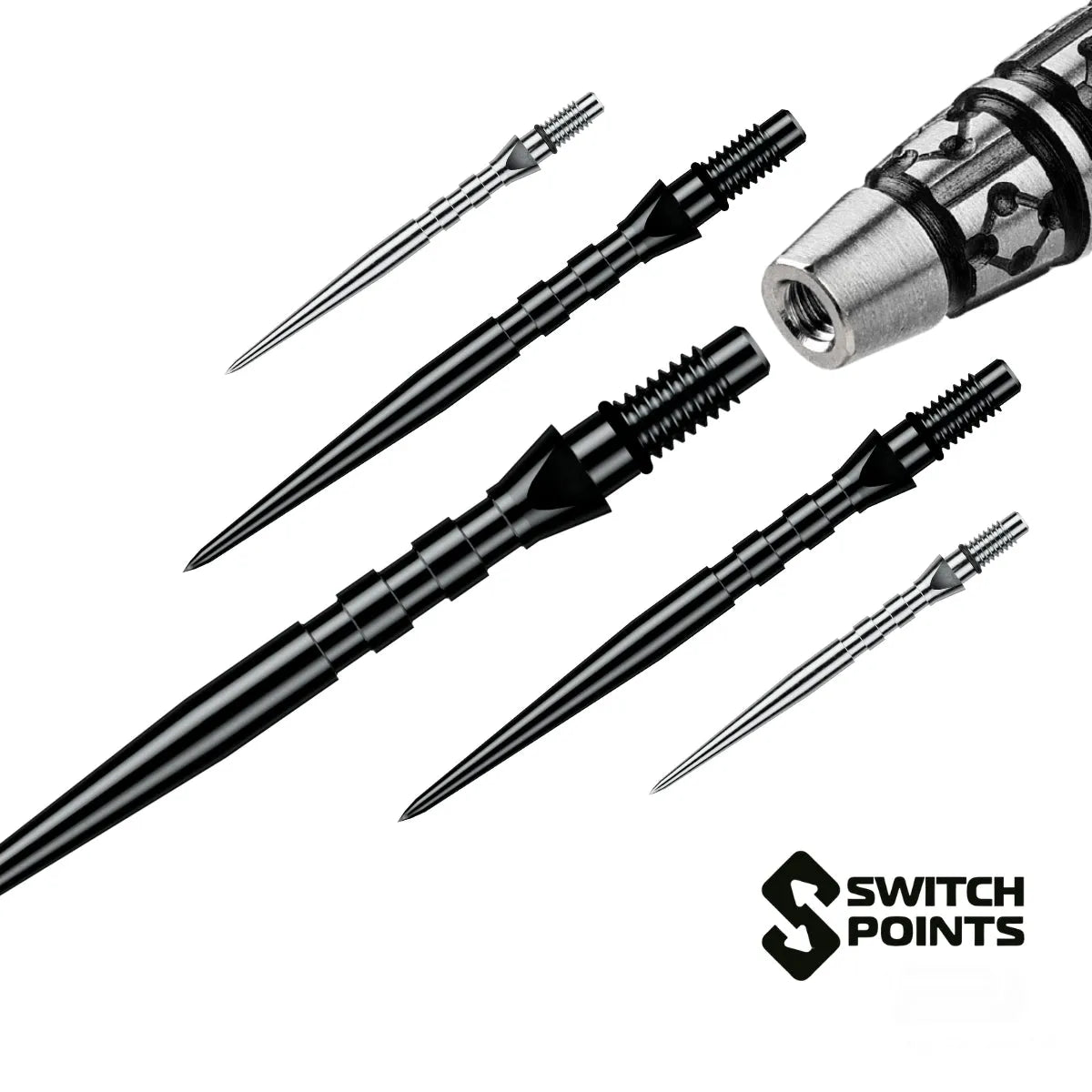 Winmau Switch Point Groove-1-Black-26mm-Premier Darts