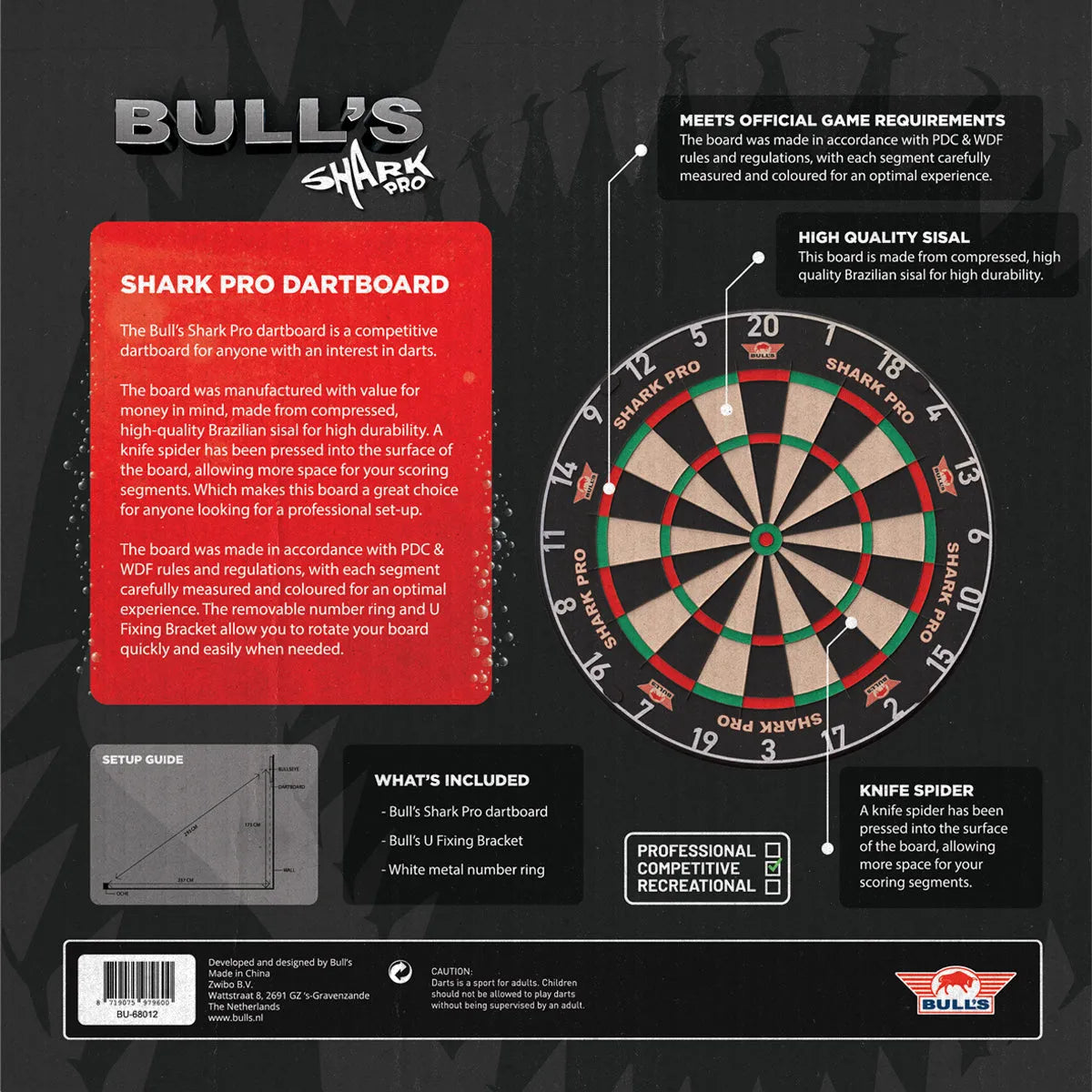 Bull's NL Shark Pro 2026 Edition Professional Dartboard-3-Premier Darts