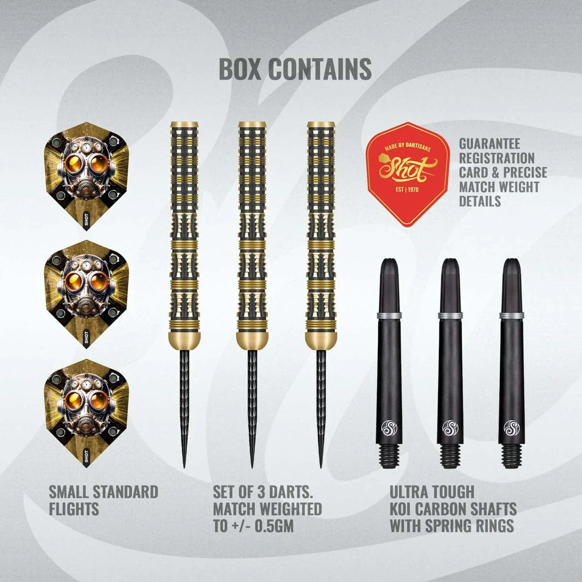 Shot Badlands Sheriff 90% Tungsten Steel Tip Darts-4-23 GRAM-Premier Darts