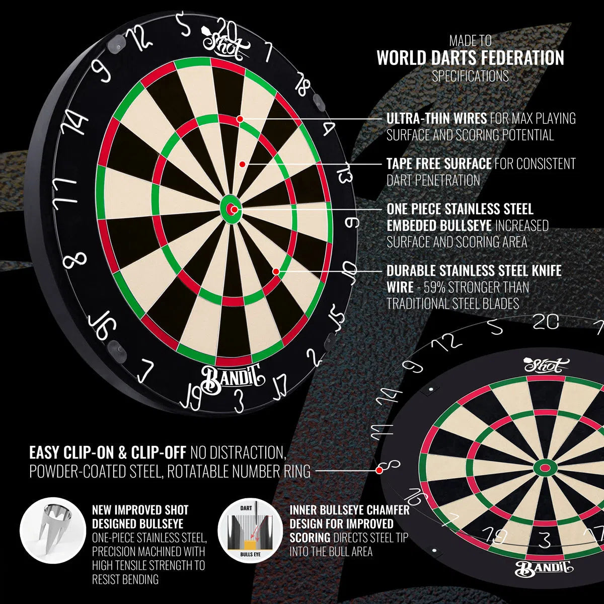 Shot Bandit Gen 4 Bristle Dartboard