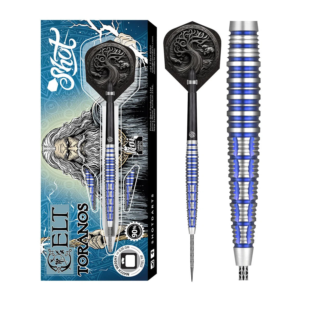 Shot Celt Toranos 90% Tungsten Steel Tip Darts