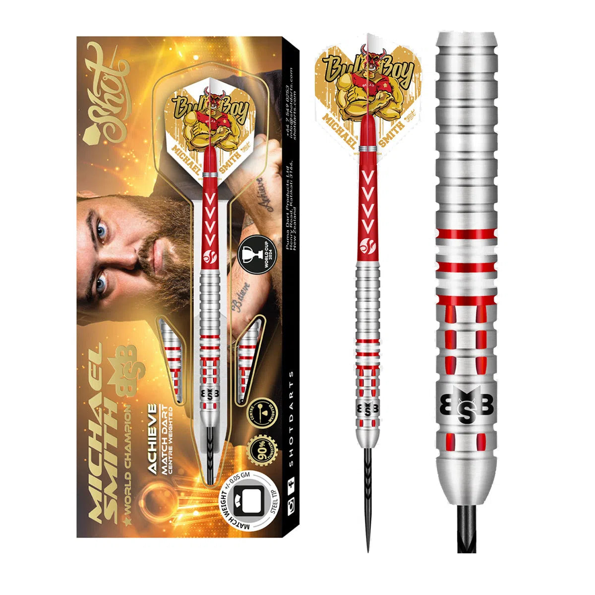 Shot Michael Smith Achieve World Cup 2024 90% Steel Tip Darts