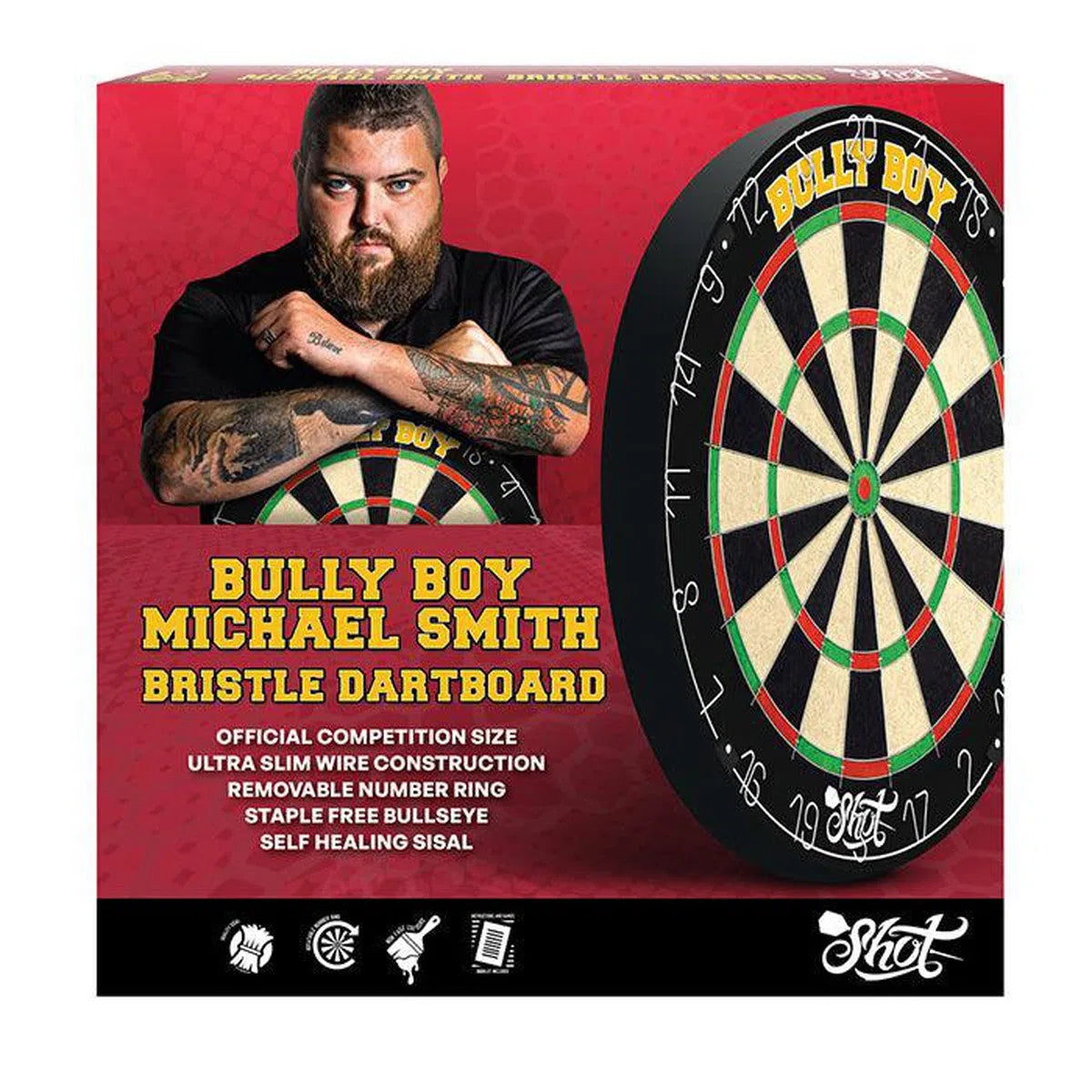 Shot Michael Smith Bully Boy Bristle Dartboard