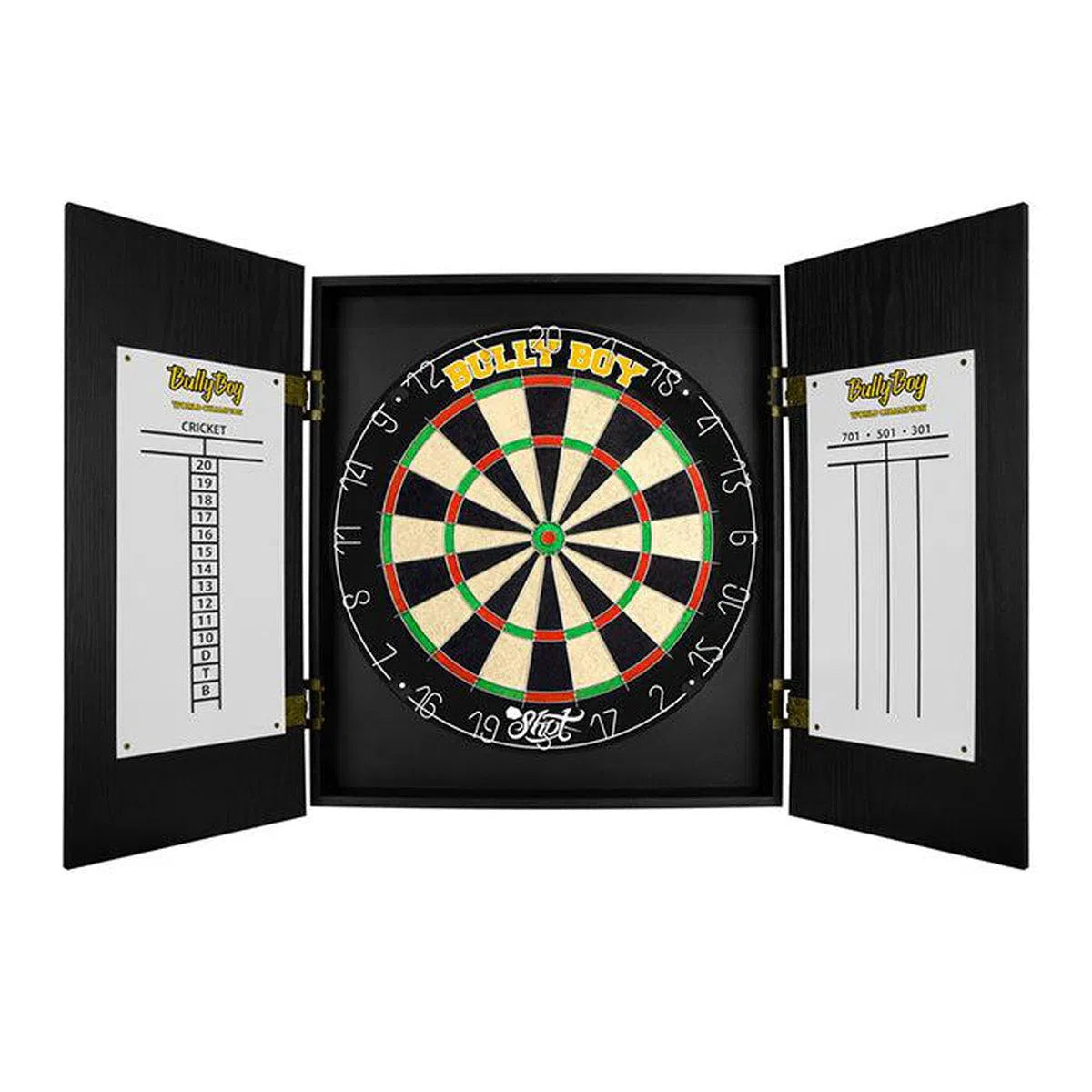 Shot Michael Smith Bully Boy Dartboard Cabinet Set