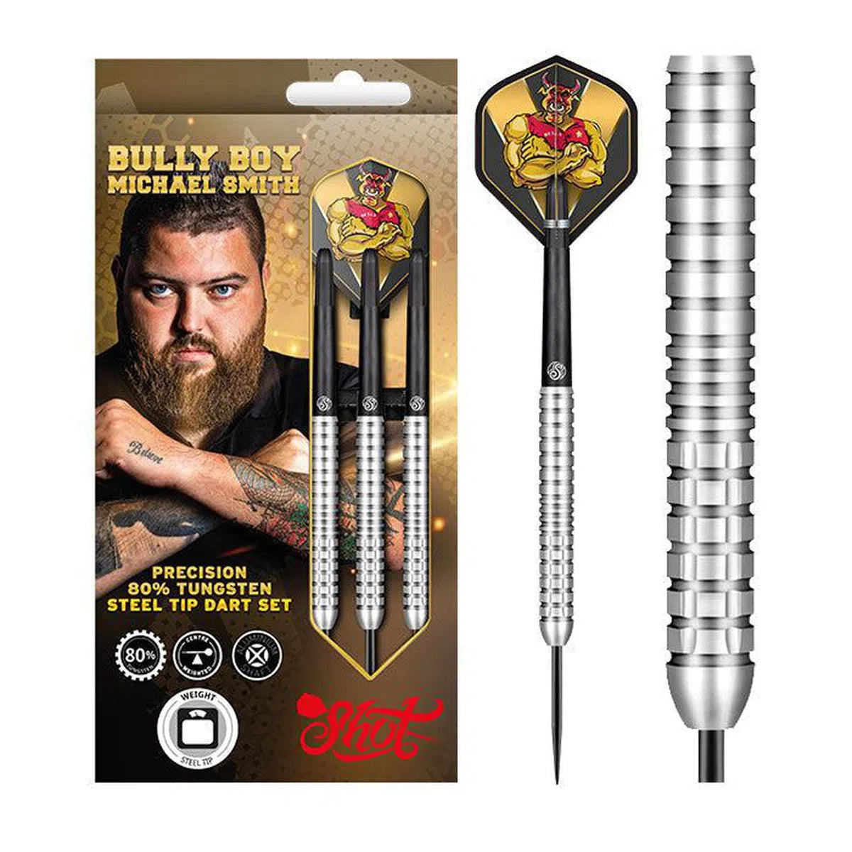 Shot Michael Smith Bully Boy Precision 80% Steel Tip Darts