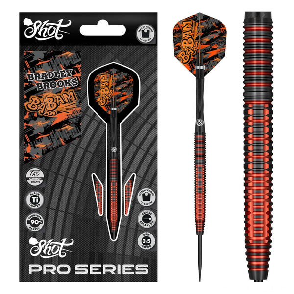 Shot Pro Series Bradley Brooks 90% Tungsten Steel Tip Darts-1-23 GRAM-Premier Darts