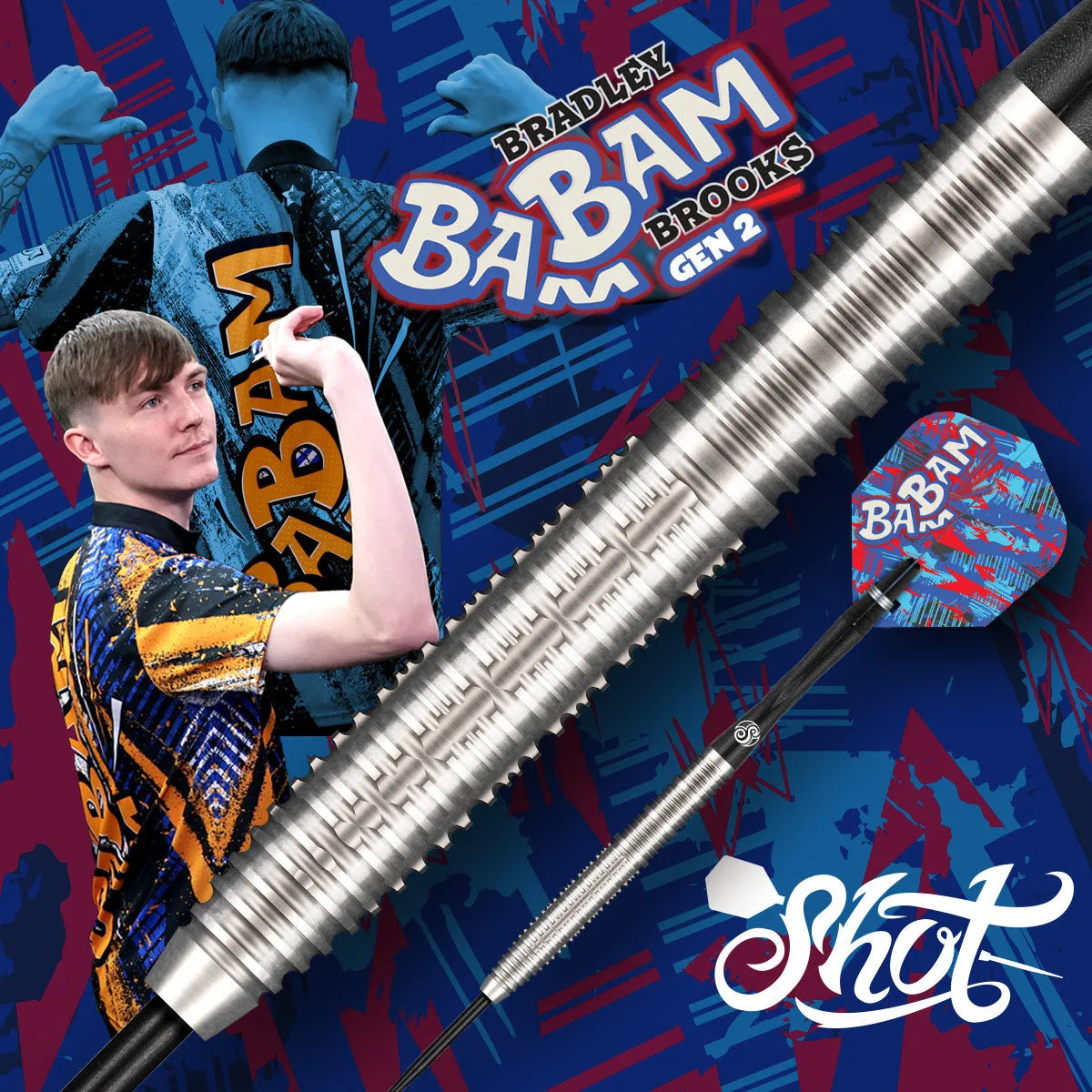 Shot Pro Series Bradley Brooks Gen 2 90% Tungsten Steel Tip Darts