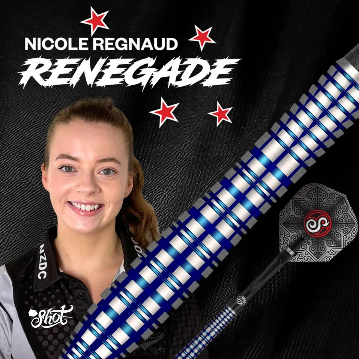 Shot Pro Series Nicole Regnaud 90% Tungsten Steel Tip Darts