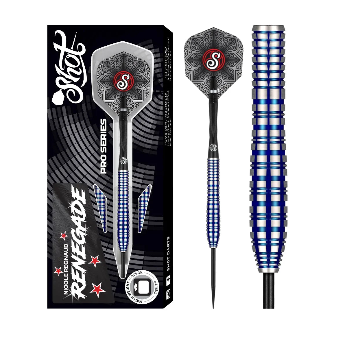 Shot Pro Series Nicole Regnaud 90% Tungsten Steel Tip Darts
