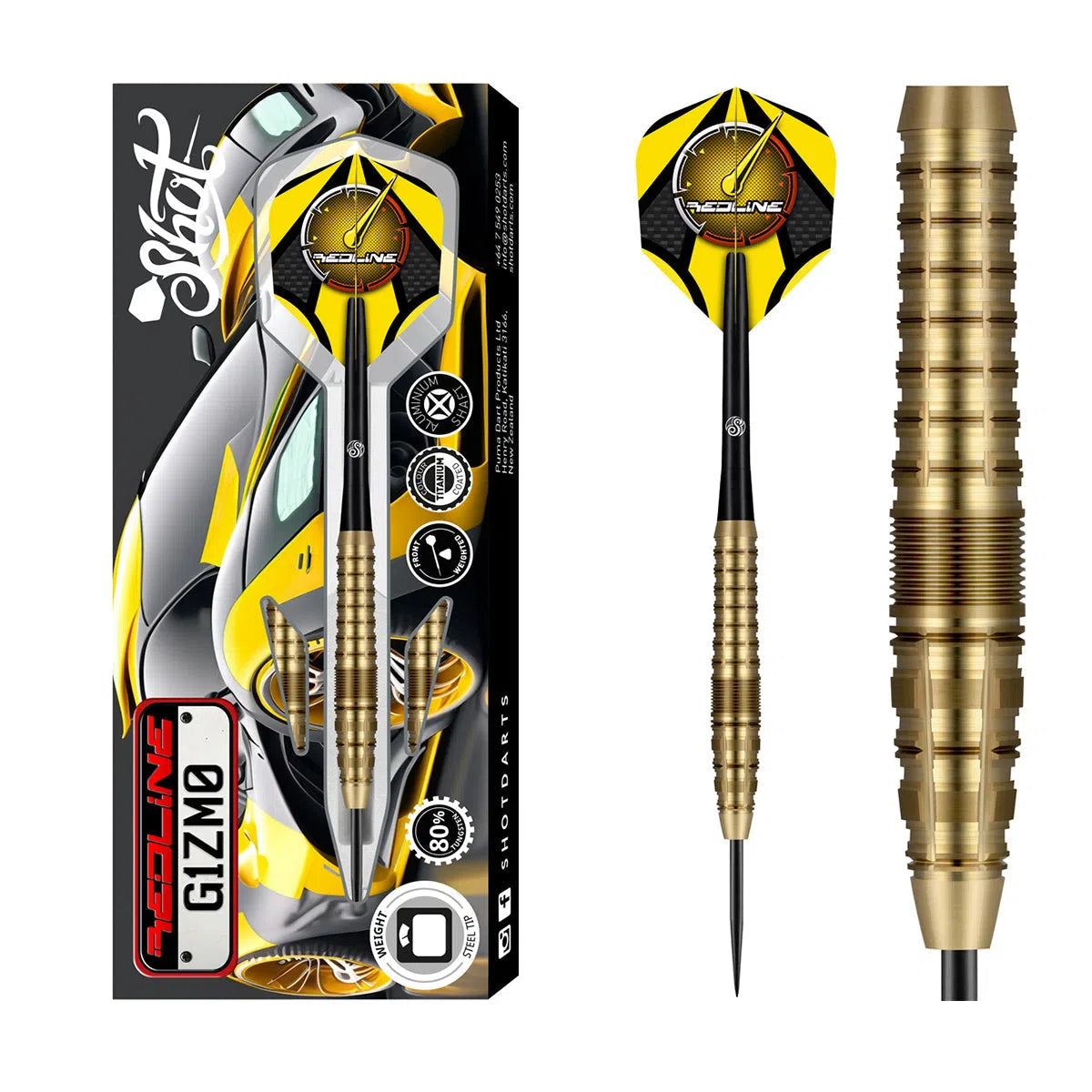 Shot Redline G1ZM0 80% Tungsten Steel Tip Darts