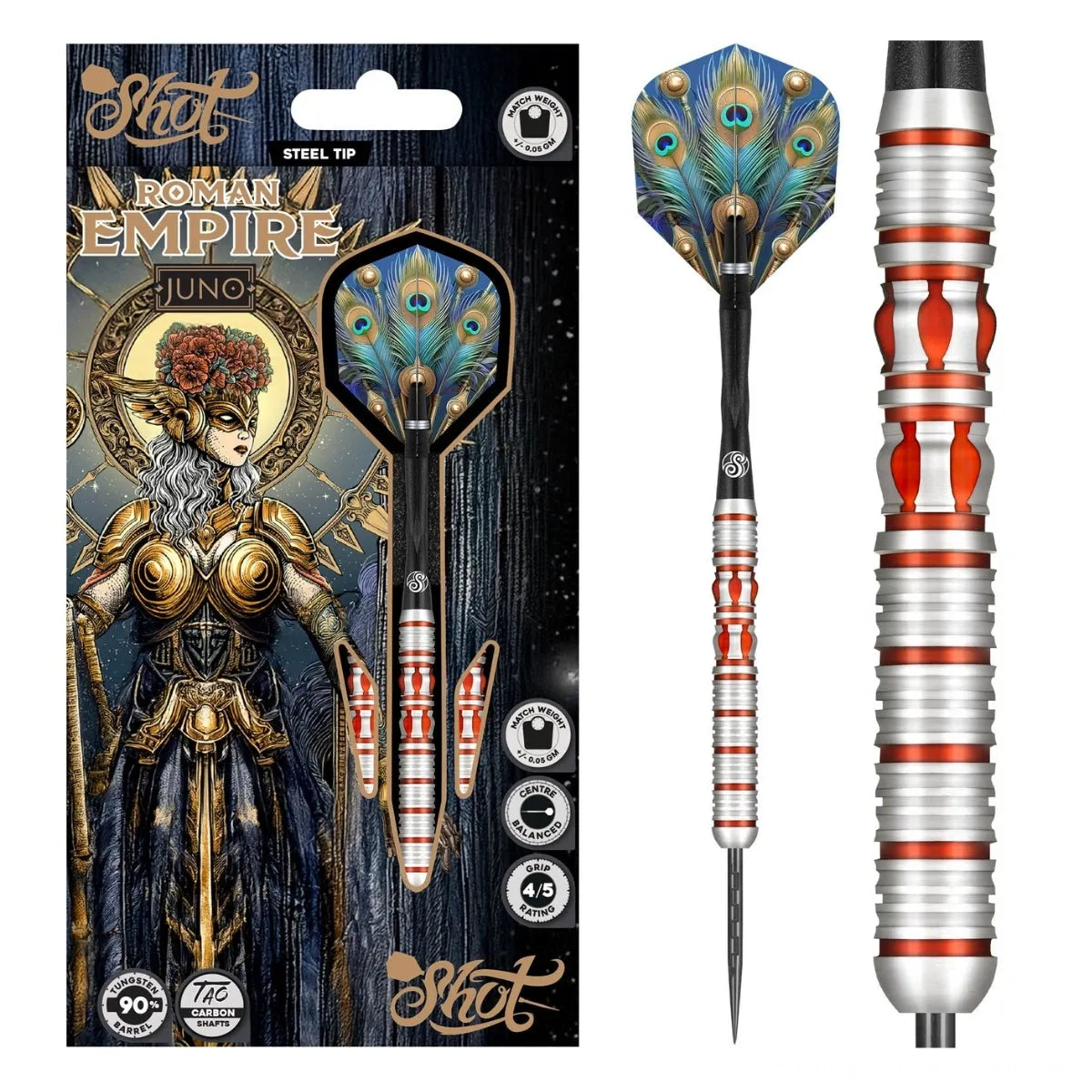 Shot Roman Empire Juno 90% Tungsten Steel Tip Darts-1-23 GRAM-Premier Darts