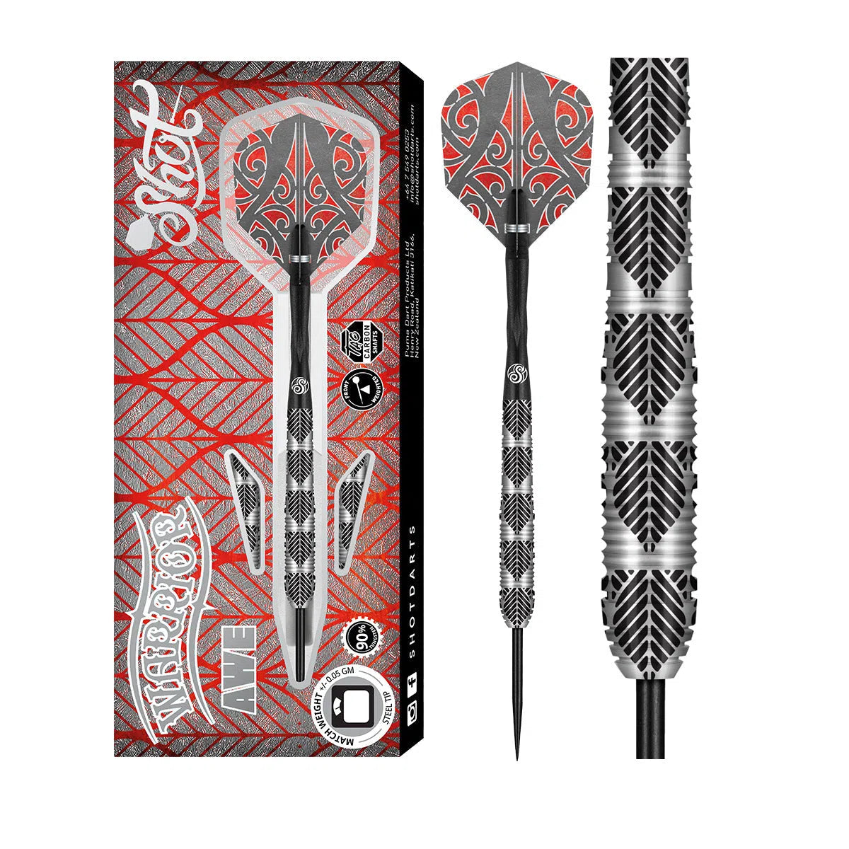 Shot Warrior Awe 90% Tungsten Steel Tip Darts