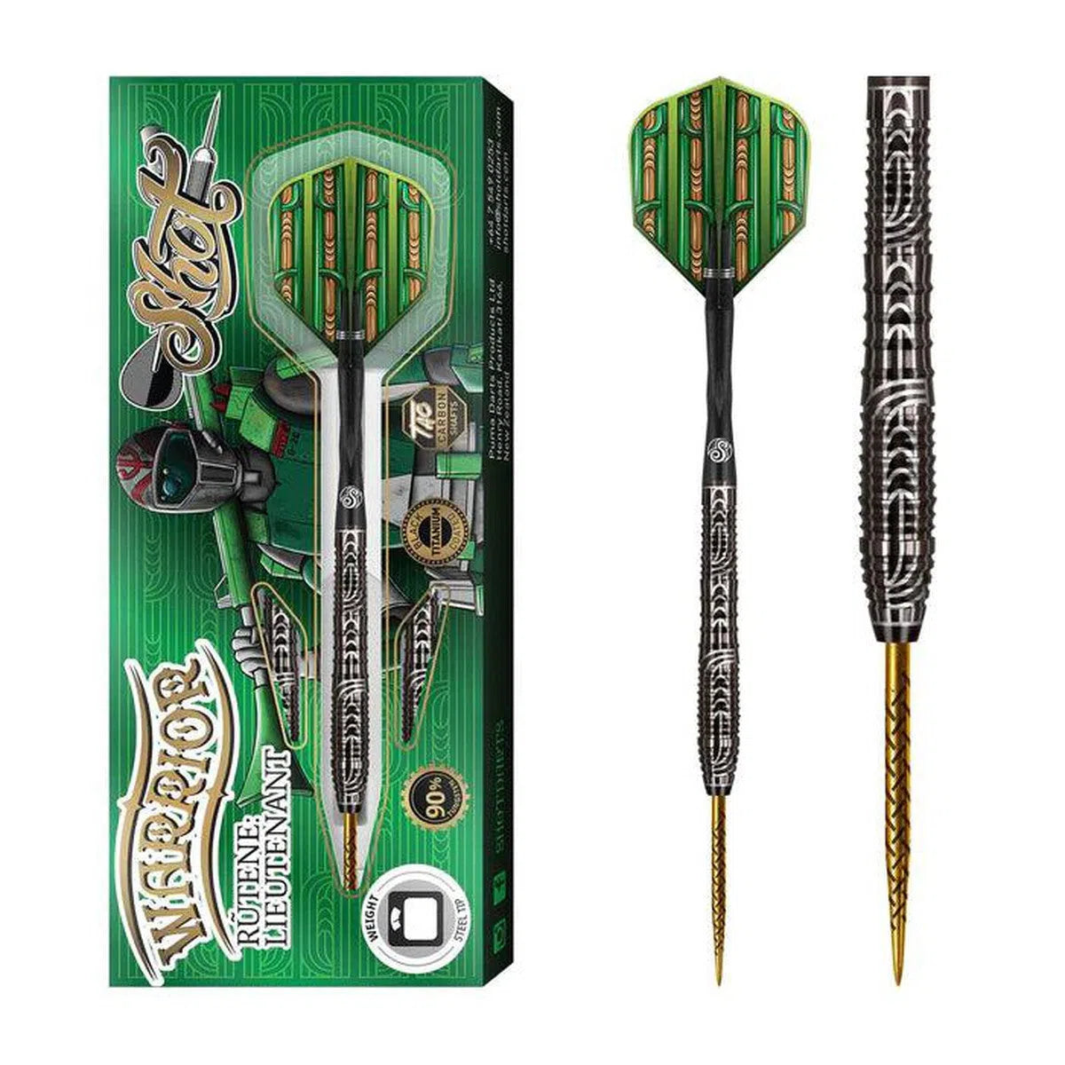 Shot Warrior Rutene Lieutenant 90% Tungsten Steel Tip Darts