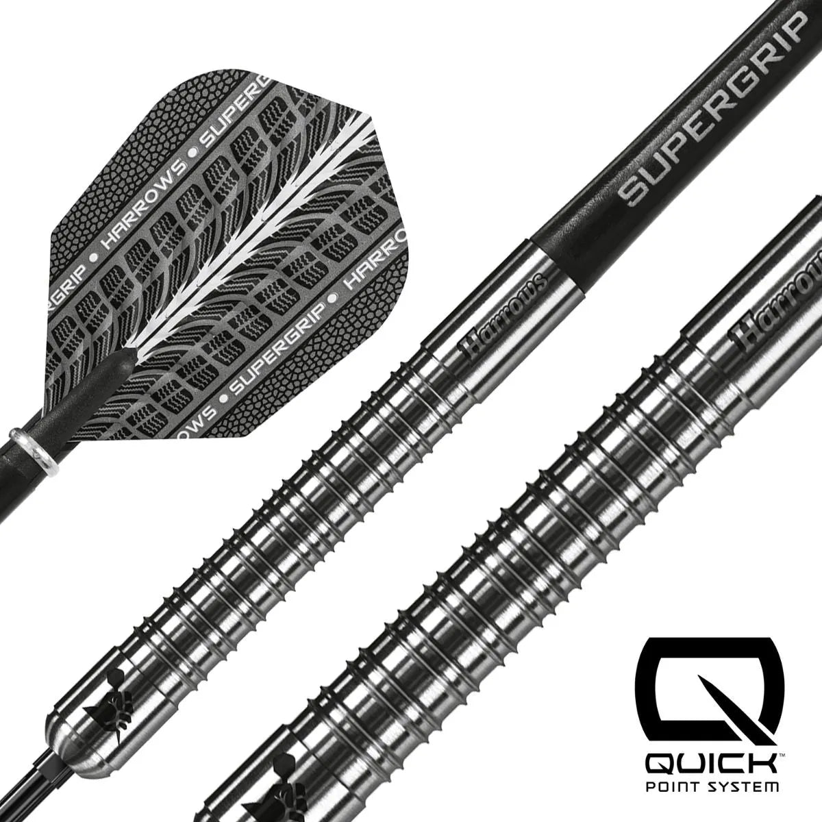 Harrows Supergrip QP 90% Tungsten Steel Tip Darts-2-21 GRAM-Premier Darts