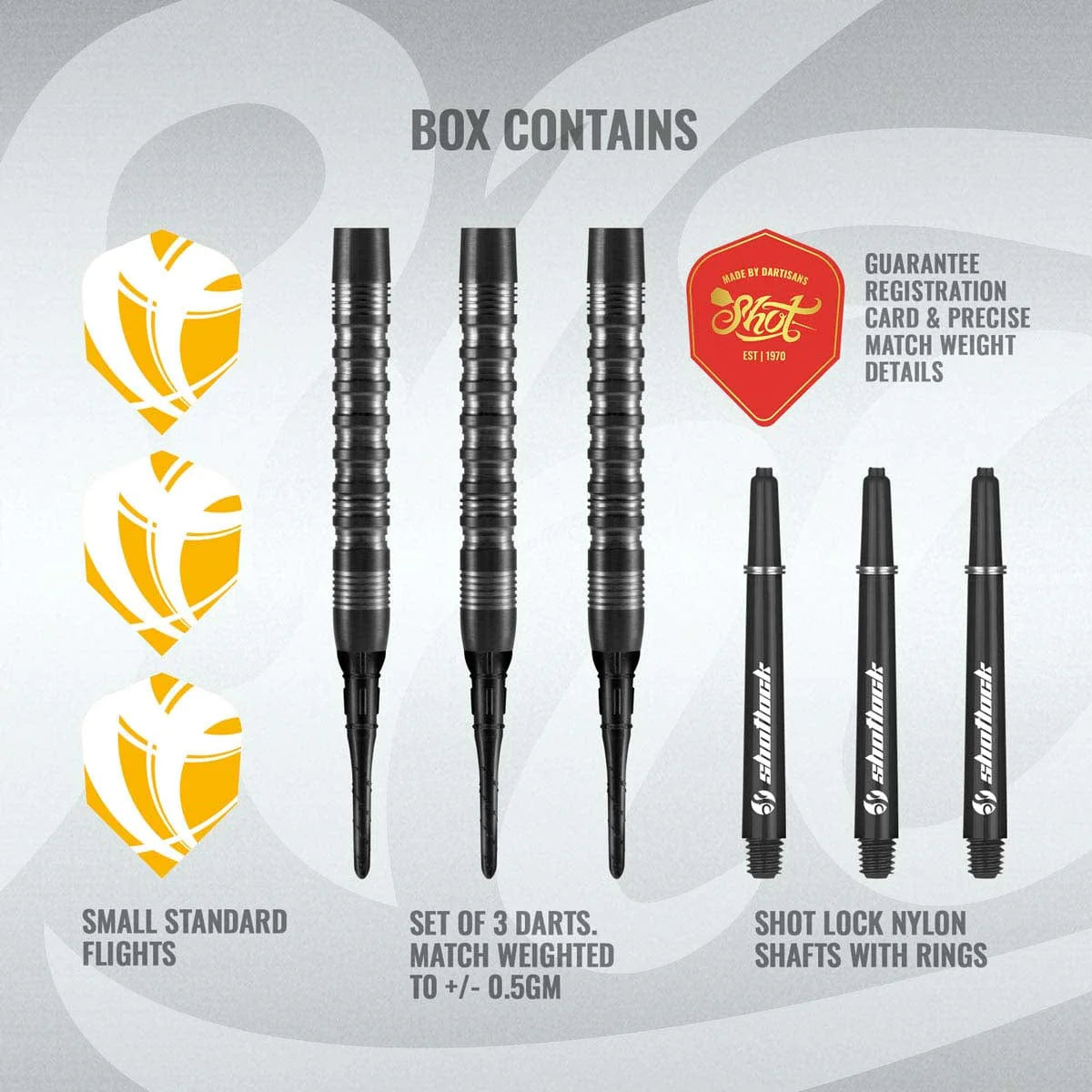 Shot Zen Series Tanto 90% Tungsten Soft Tip Darts-4-18 GRAM-Premier Darts