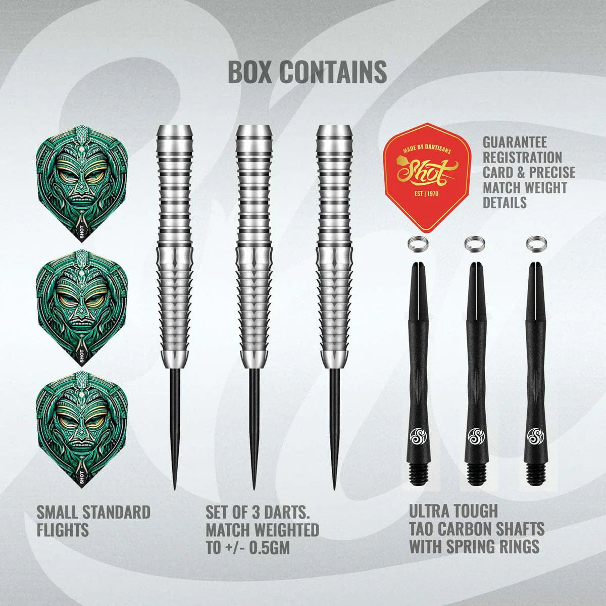 Shot Tribal Weapon Toki 90% Tungsten Steel Tip Darts-4-23 GRAM-Premier Darts