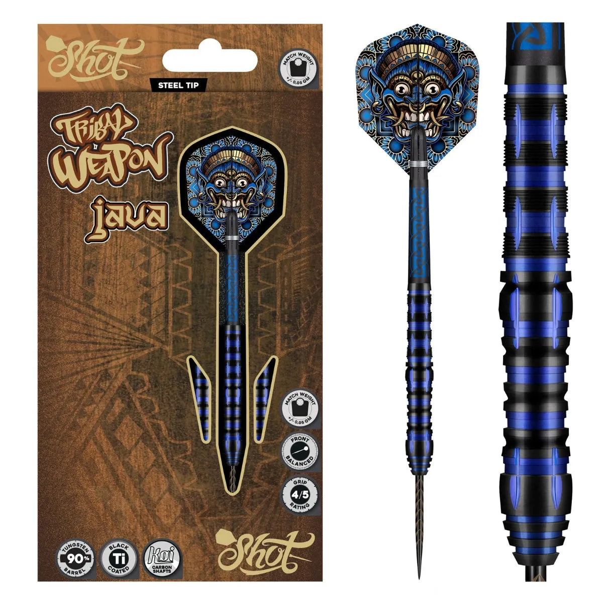 Shot Tribal Weapon Java 90% Tungsten Steel Tip Darts-1-23 GRAM-Premier Darts