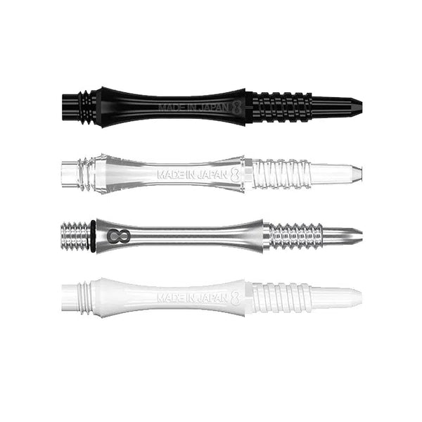 Target Darts 8 Flight Slim Fixed Dart Shafts-1-Black-Short-Premier Darts