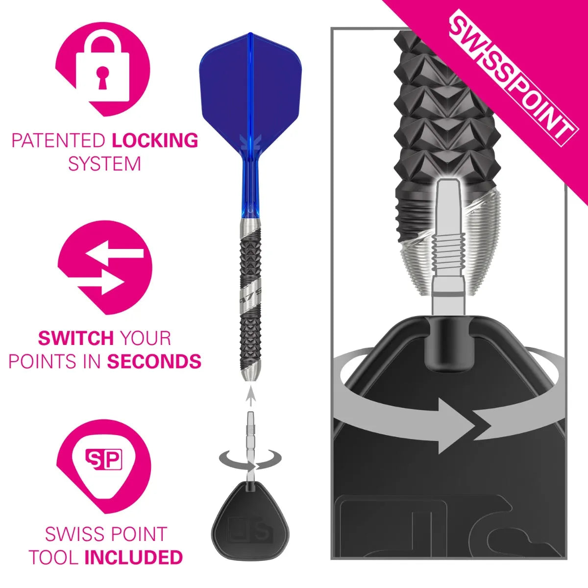 Target Darts 975 Ultra Marine 01 SP 97.5% Tungsten Steel Tip Darts