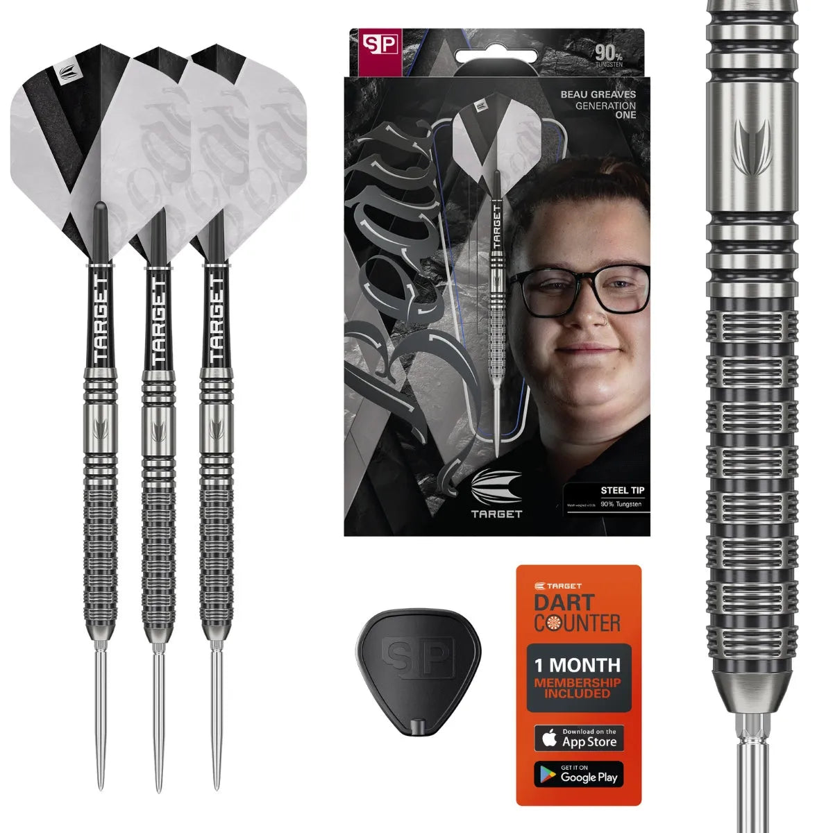 Target Darts Beau Greaves G1 SP 90% Tungsten Steel Tip Darts