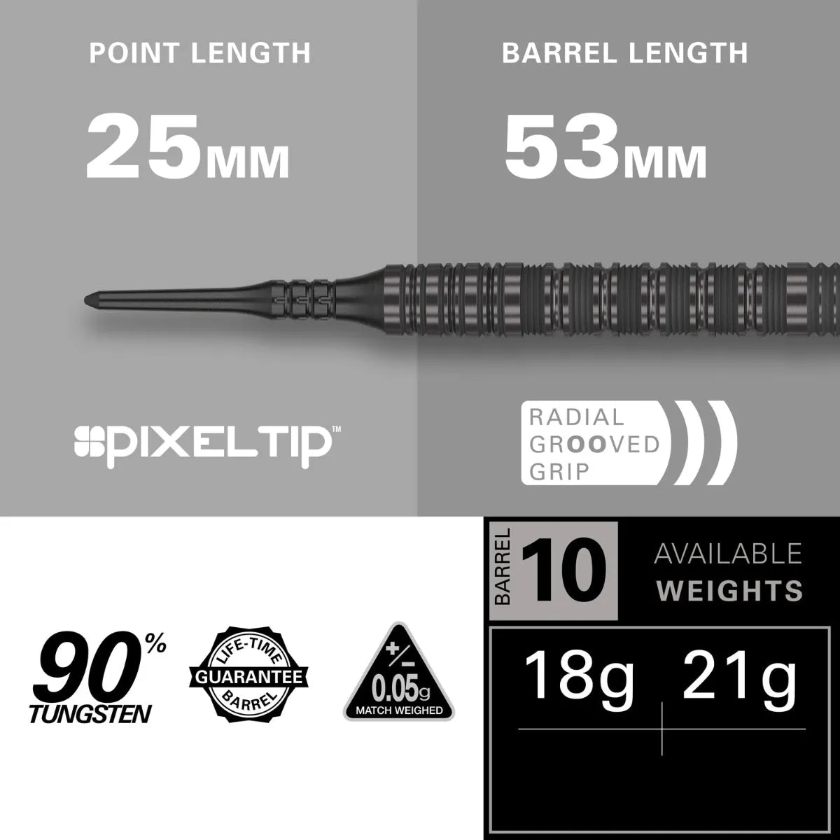 Target Darts Bolide Void 10 90% Tungsten Soft Tip Darts