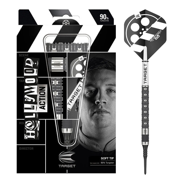 Target Darts Chris Dobey Hollywood Action 90% Tungsten Soft Tip Darts-1-20 GRAM-Premier Darts
