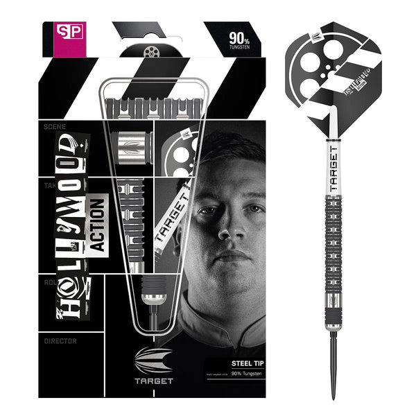 Target Darts Chris Dobey Hollywood Action SP 90% Tungsten Steel Tip Darts-1-22 GRAM-Premier Darts
