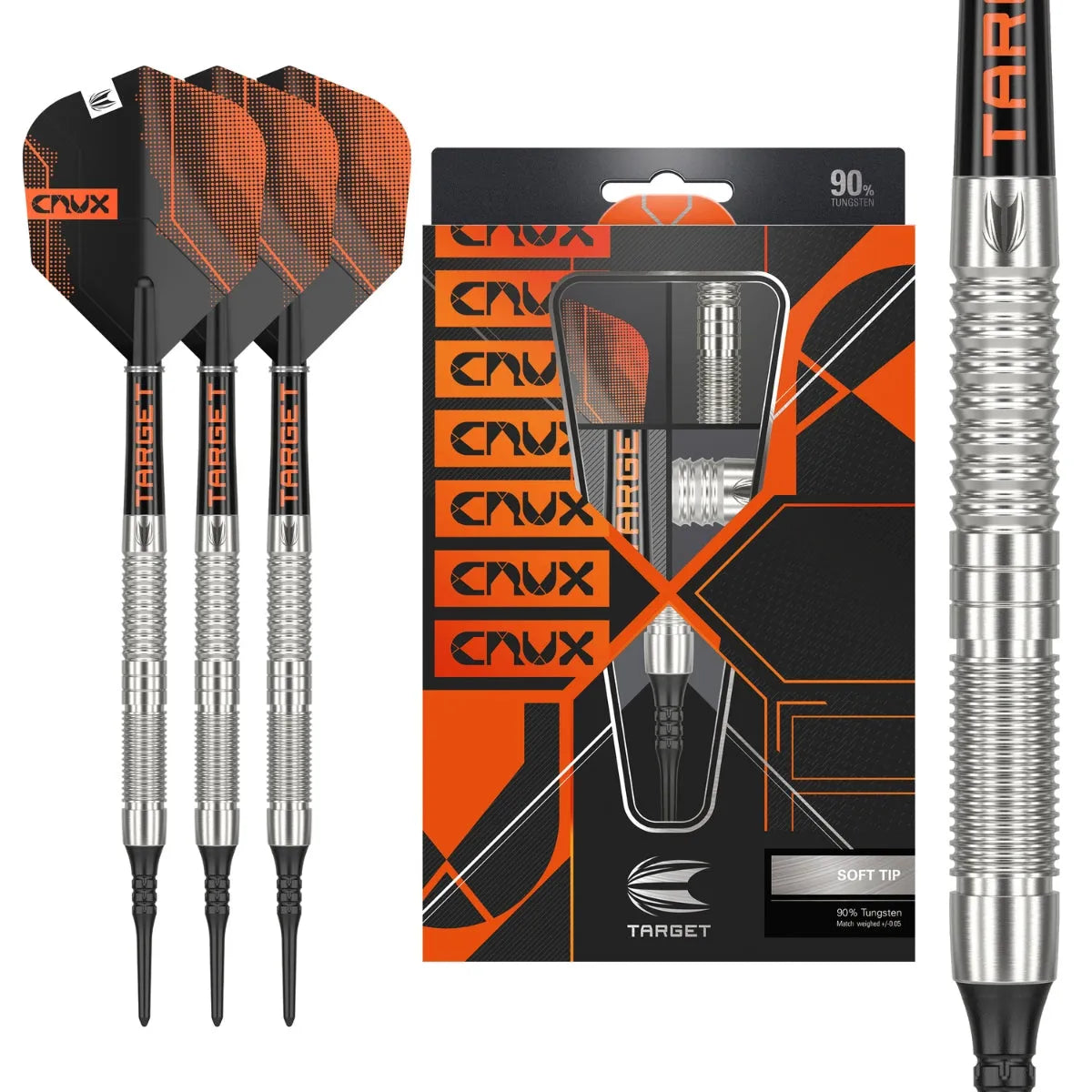 Target Darts Crux 10 90% Tungsten Soft Tip Darts