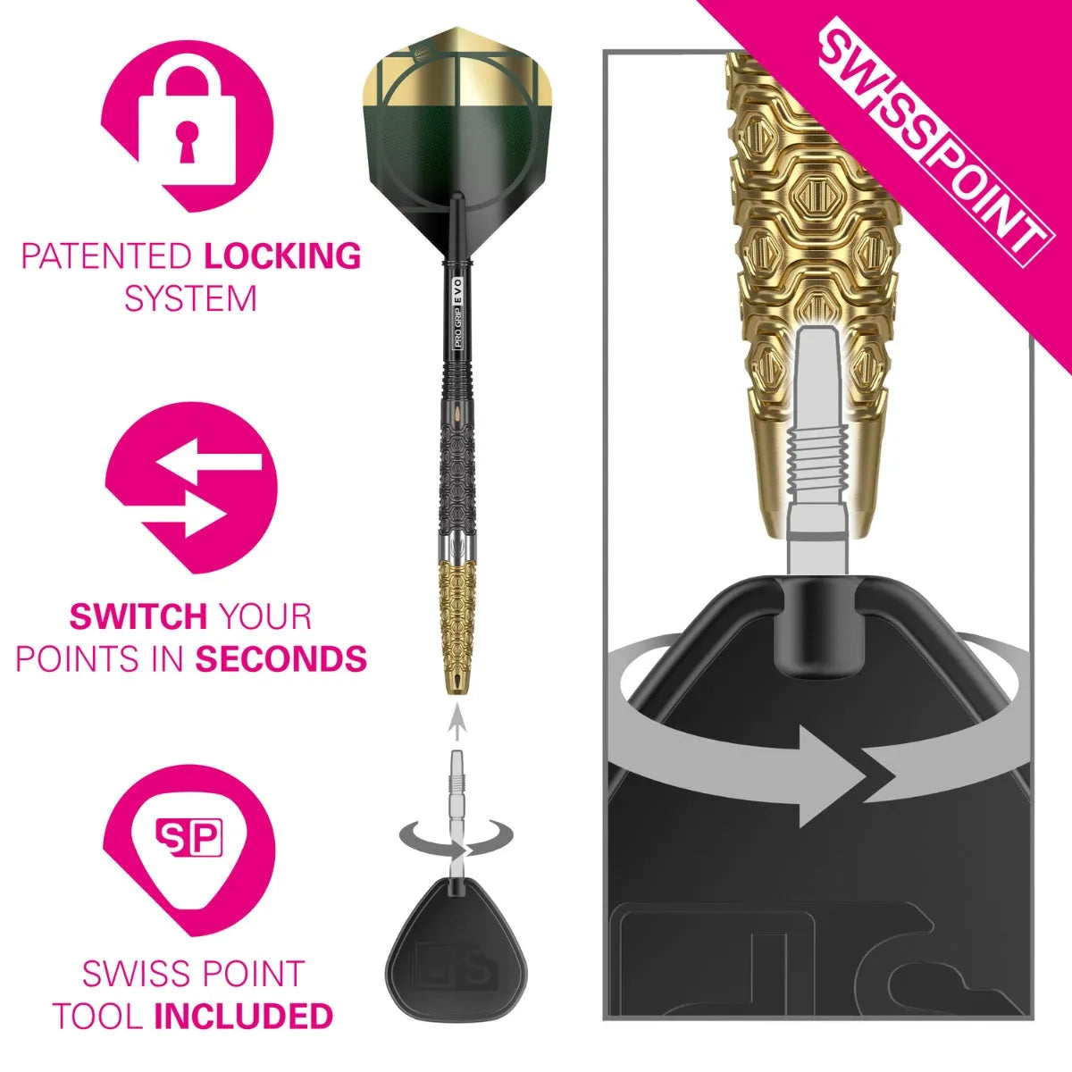 Target Darts Cult Envy 01 90% Tungsten Steel Tip Darts