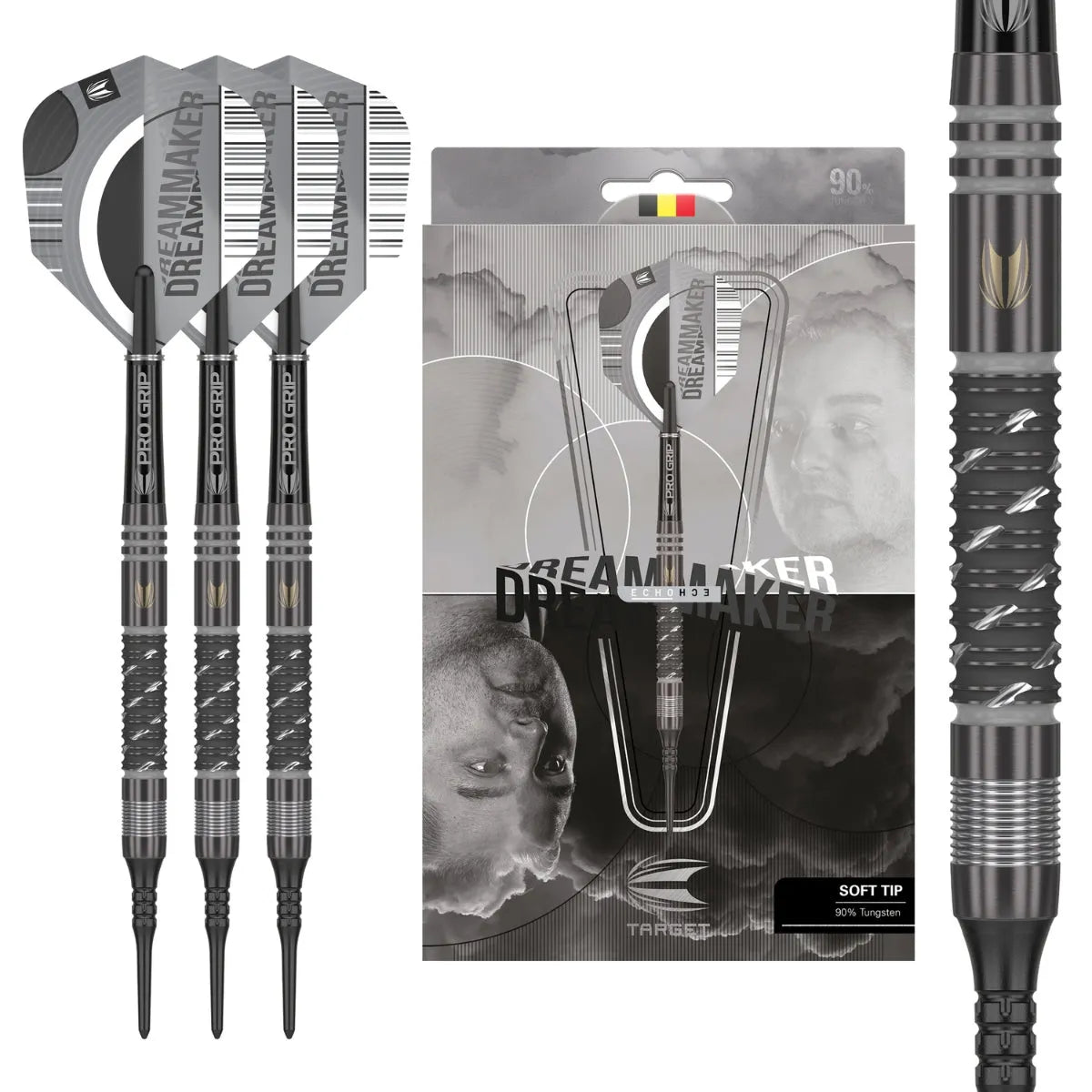 Target Darts Dimitri Van Den Bergh Echo 90% Tungsten Soft Tip Darts