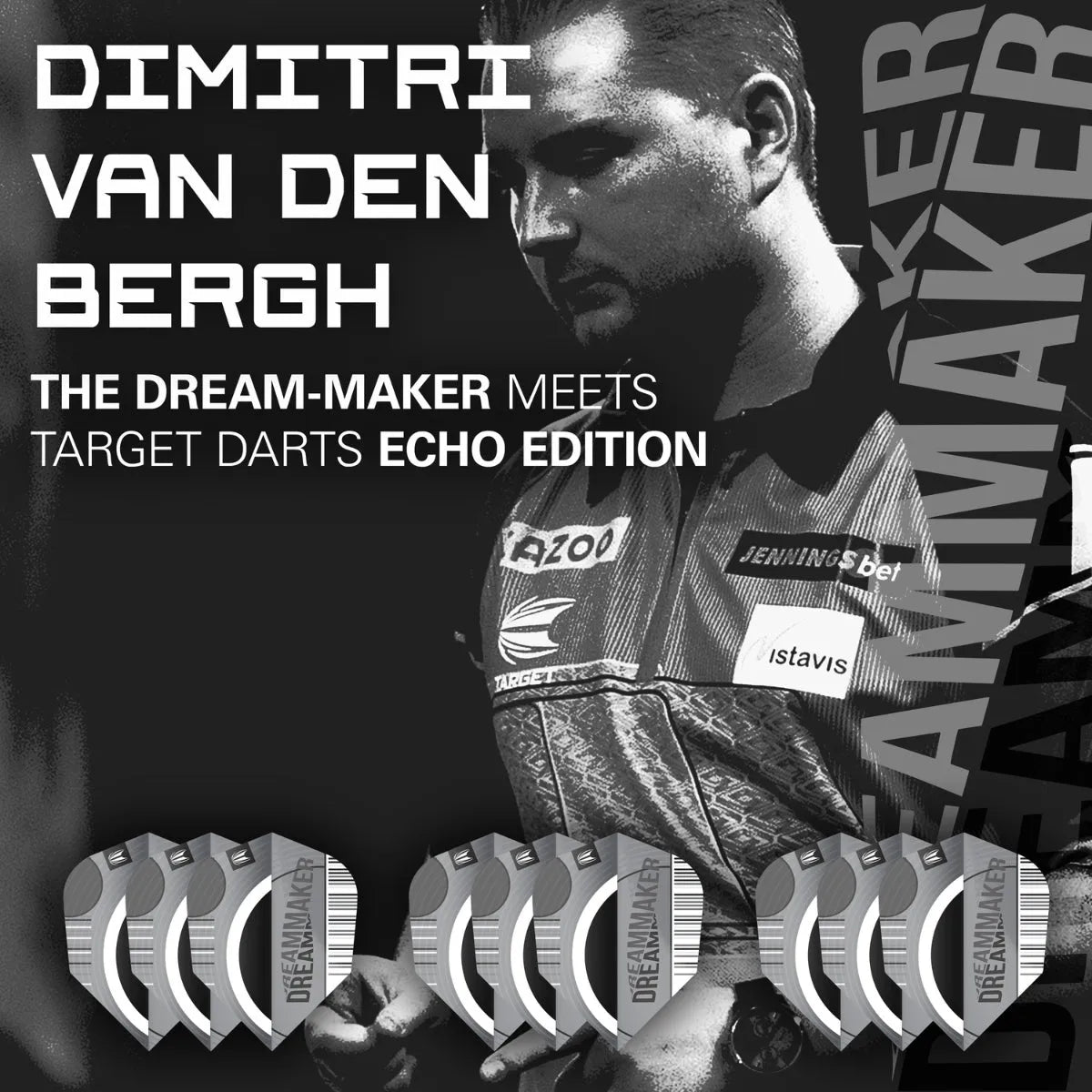 Target Darts Dimitri Van Den Bergh Echo No6 Flights x3 Sets