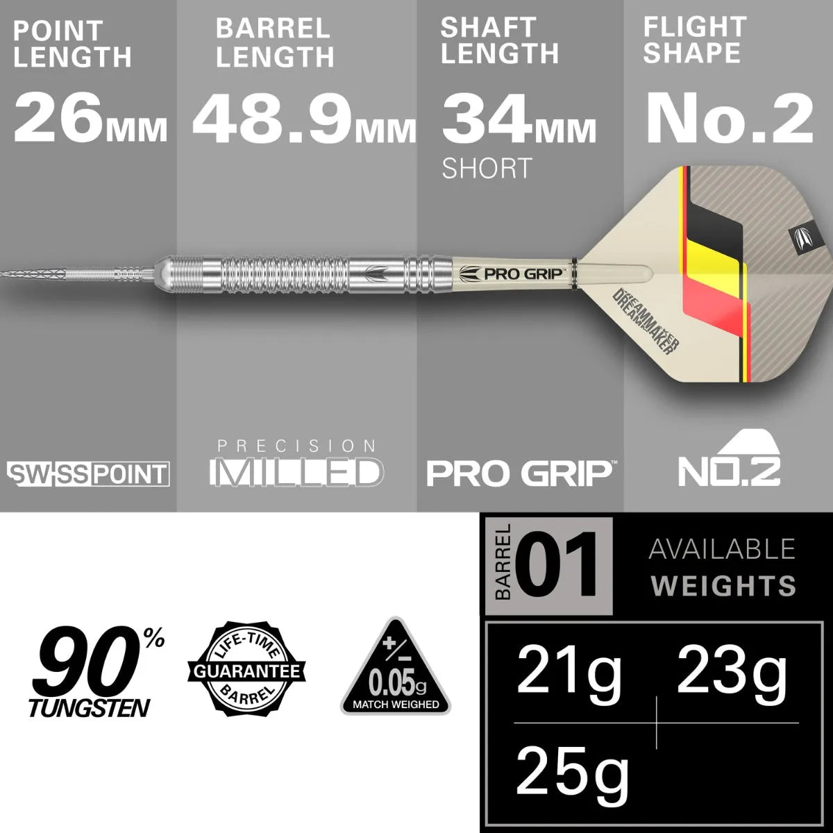 Target Darts Dimitri Van Den Bergh Gen 2 90% Tungsten Steel Tip Darts